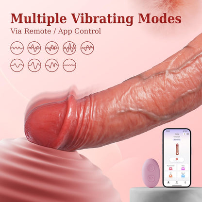 4 IN1 Realistic Penis Sleeve Extender Cock Ring with 9 Vibration Modes