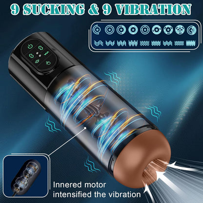 Automatic Masturbator Penis Stimulation with 9 Vibrating & Suction Modes