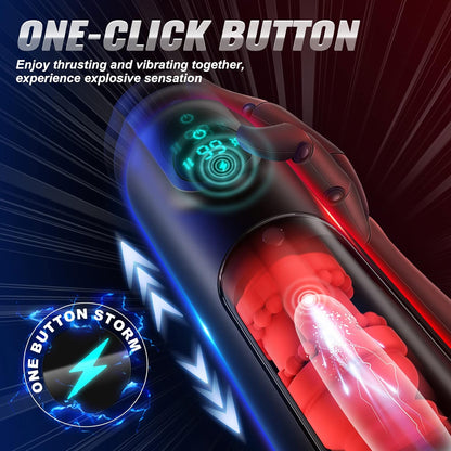 LCD Display Automatic Masturbator Stroker with 8 Vibrating & 8 Thrusting