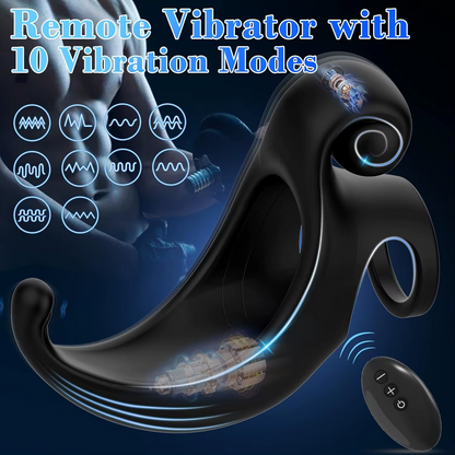 3 IN 1 Electric Penis Trainer Vibrator Cock Ring with 10 Powerful Vibration Modes