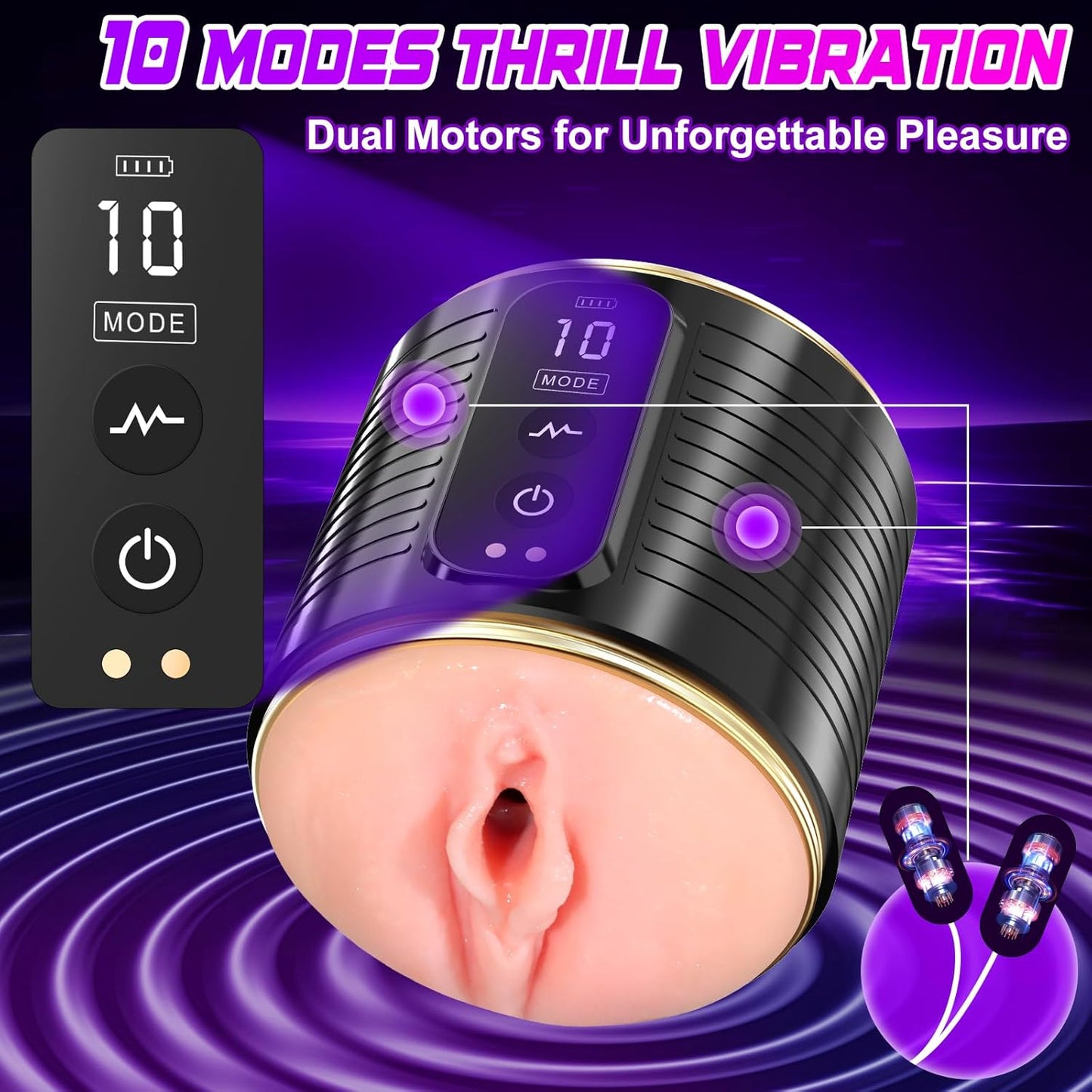 Open Ended App Control Penis Trainer Vibrator Stroker Masturbator with 10 Vibrations