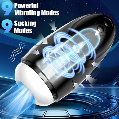 Automatic Masturbator Pocket Pussy Stroker Machine with 9 Vibration & 9 Suction Modes