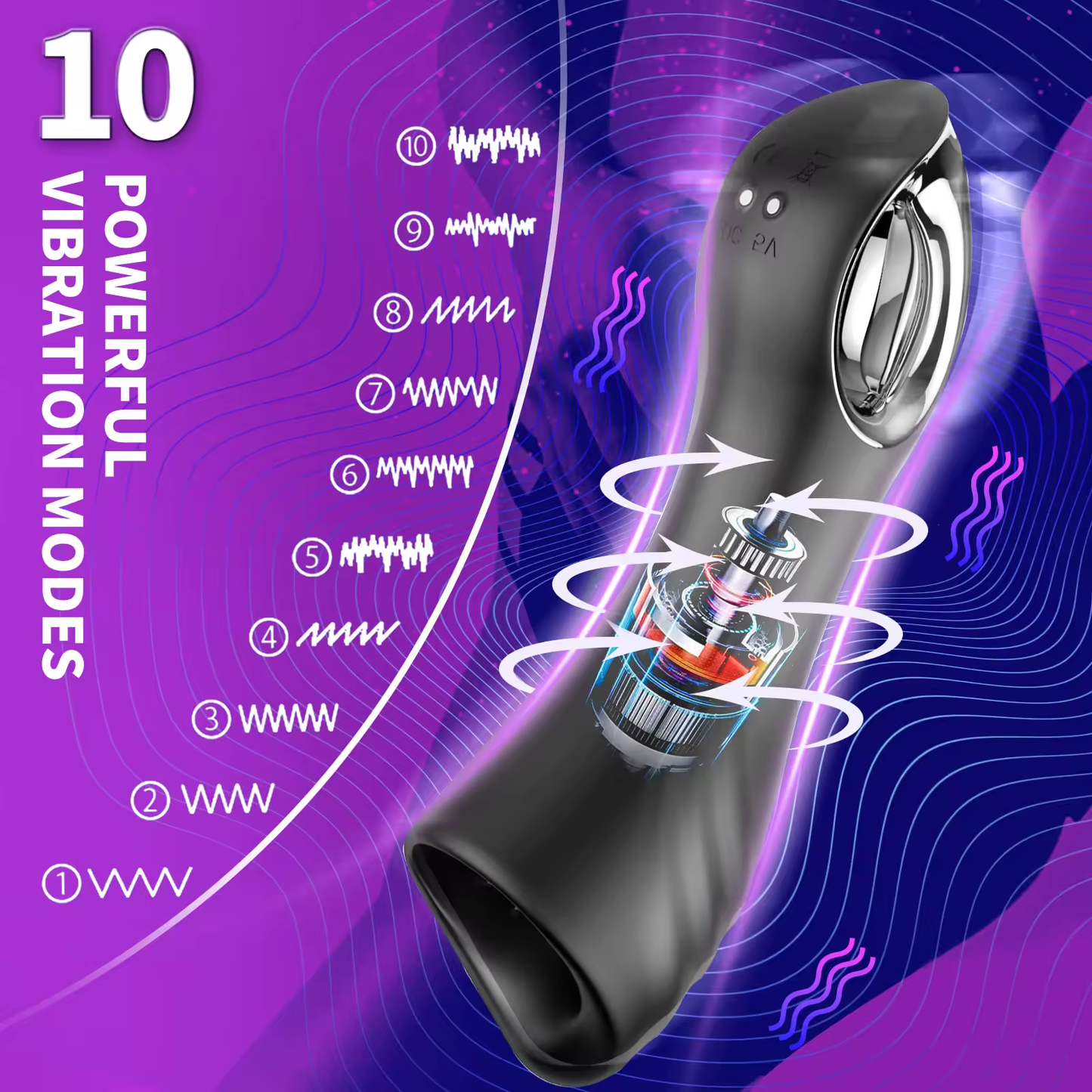 Electric Penis Trainer Vibrator Glans Stimulator Masturbator with 10 Vibrations Modes