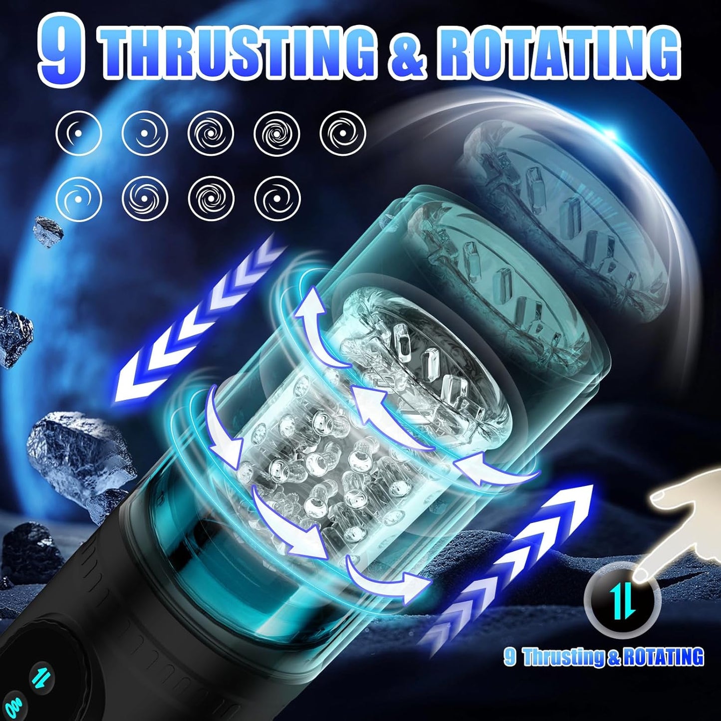 6 IN 1 AUTO Masturbator Penis Pump Blowjob with 9 Sucking & Thrusting & Rotating Modes