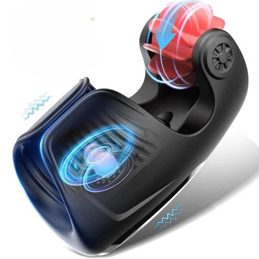 Automatic Masturbator Penis Trainer Vibrator with 10 Tongue-Licking Tapping Vibrating Modes