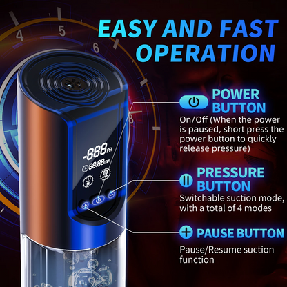 Electric Penis Pump Erection Trainer Blowjob with 4 Powerful Suction Modes