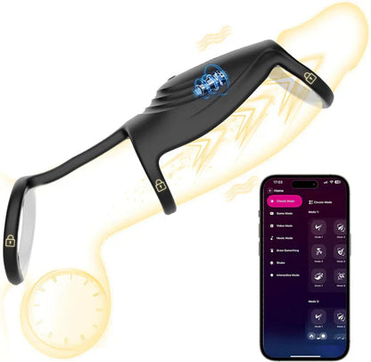 Electric Penis Trainer Cock Ring Massager Sleeve with 10 Vibration Modes