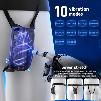 Hollow Portable Penis Training Vibrator Chastity Cage Masturbator with 10 Vibration Modes