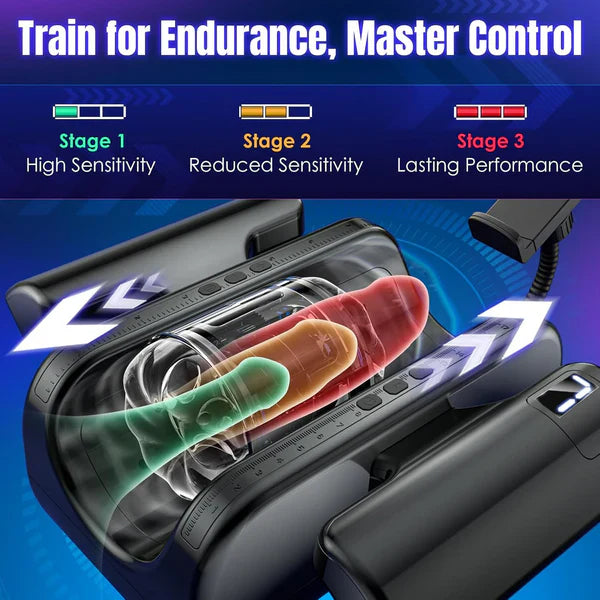 Automatic Masturbator Penis Trainer Blowjob Machine with  9 Thrusting & 3 Gears Speed