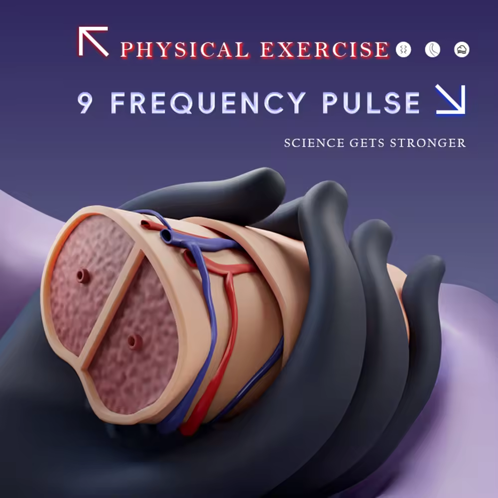 Electric Penis Trainer Glans Vibrator Stimulator Masturbator with 9 Pulse Modes