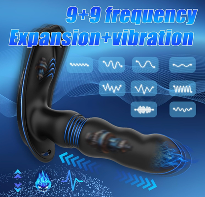 Prostate Stimulator Anal Vibrator Dildo with 9 Thrusting & 9 Vibrating Modes