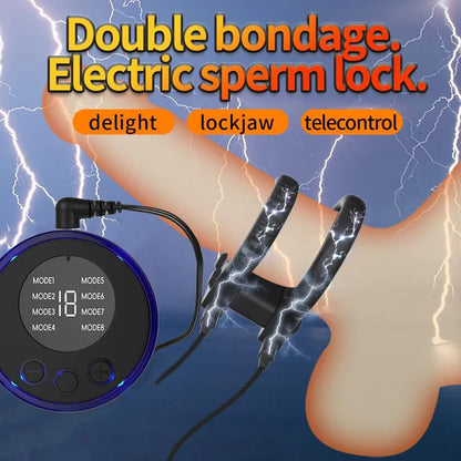 Electric Shock Lock Cock Ring Penis Trainer Stimulator Delay Ejaculation