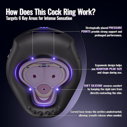 Smart APP Control Wrap-Around Cock Ring Penis Trainer Vibrator with 10 Vibrations Modes