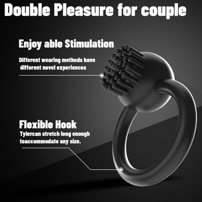 Rubber Cock Penis Ring Massagers with 10 Vibration Modes