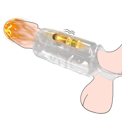 Vibrating Penis Cock Sleeve Ring Vibrator Extender with 9 Stimulation Modes