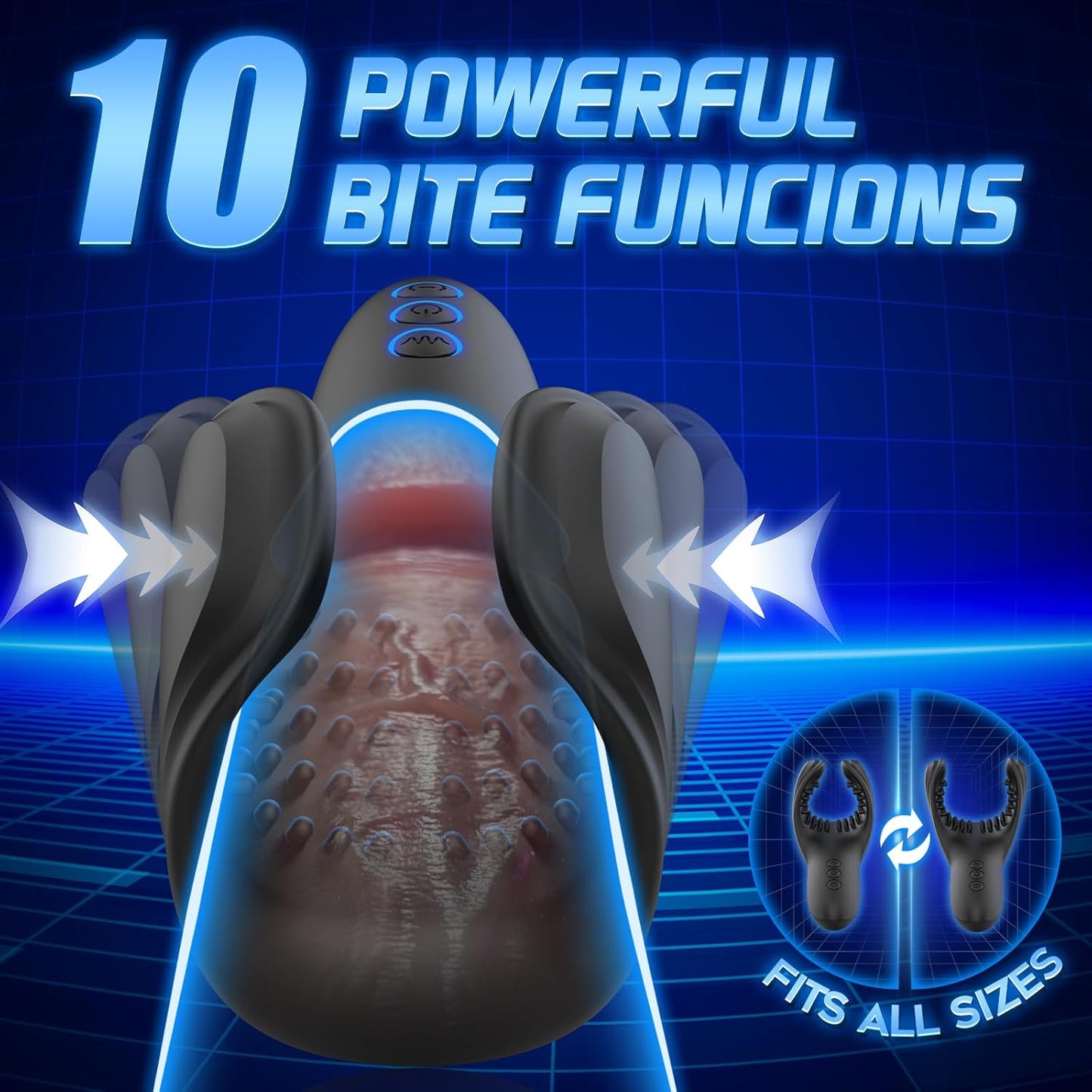 3 IN 1 Penis Tranier Vibrators Masturbator with 10 Bite & Vibrating Modes