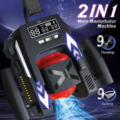 LCD Display Automatic Masturbator Sex Mahcine With 9 Push & Vibration Modes