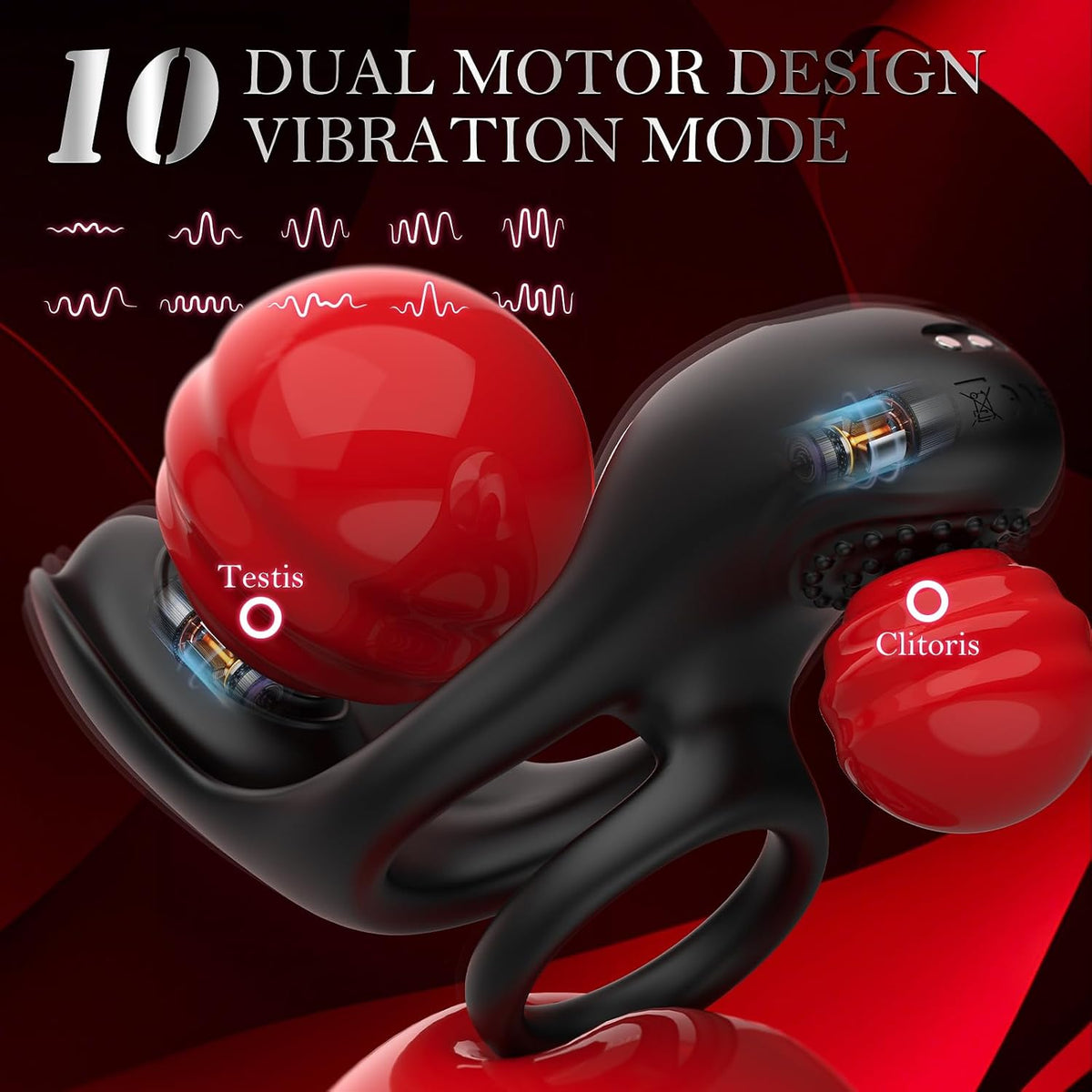 3 IN 1 Cock Ring Penis Trainer Vibrator Glans Stimulator with 10 Vibration Modes