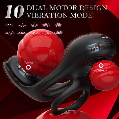 3 IN 1 Cock Ring Penis Trainer Vibrator Glans Stimulator with 10 Vibration Modes