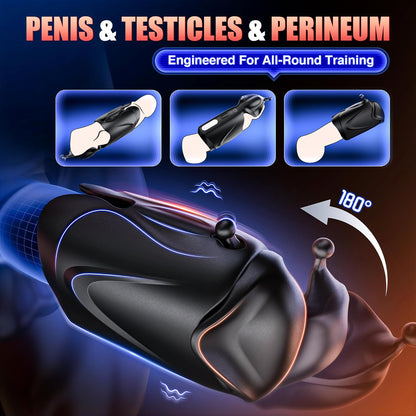 Electric Penis Trainer Vibrator Stroker Masturbator with 10 Vibration Modes