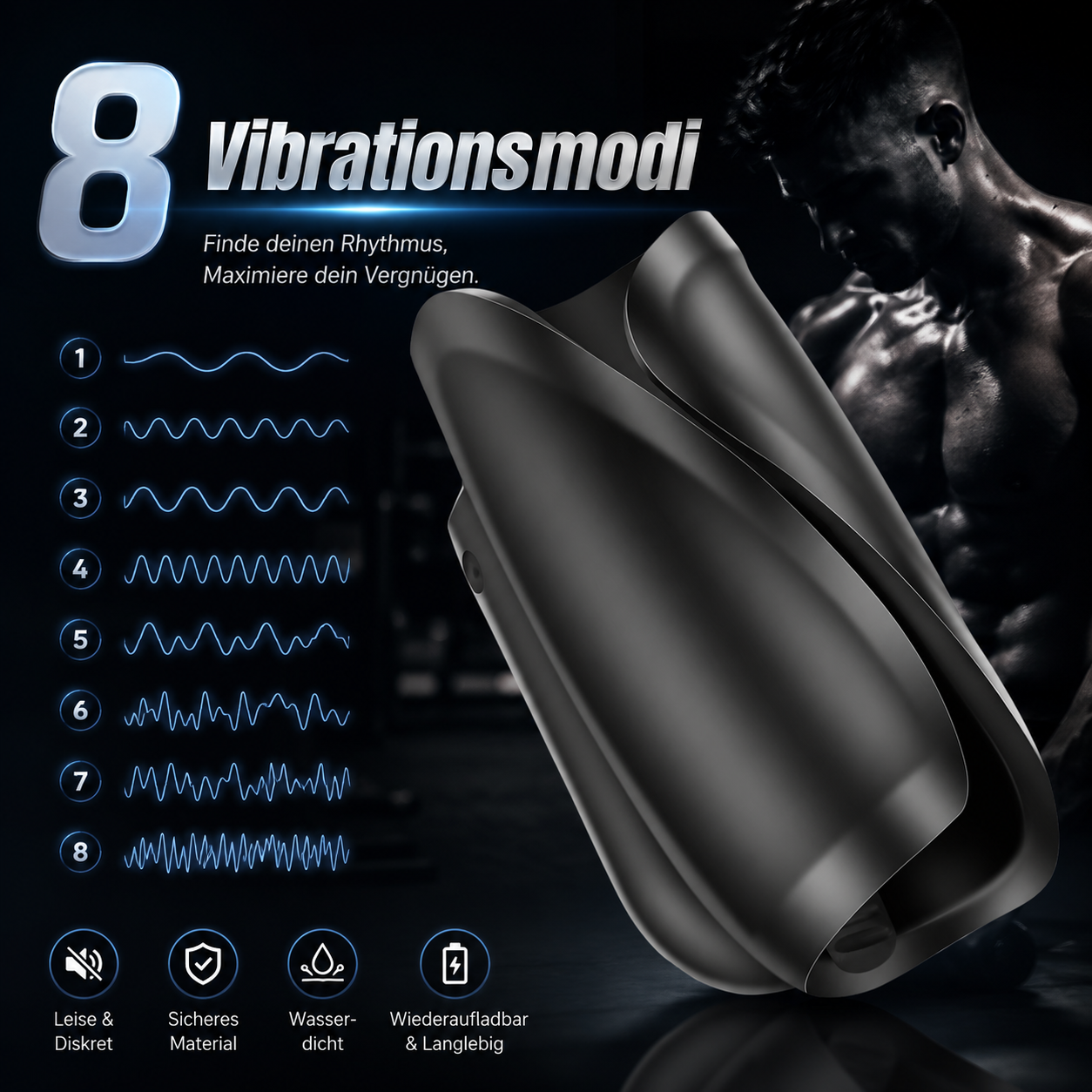 Automatic Penis Trainer Stimulator Sex Masturbator with 8 Vibration Modes