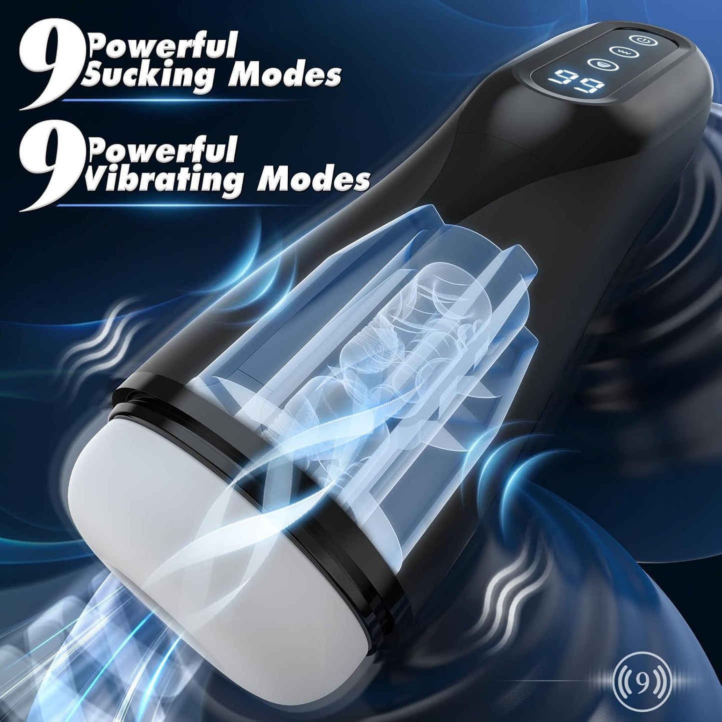 Upgraded Automatic Masturbator Sex Machine Stroker with 9 Sucking Vibrating Heating