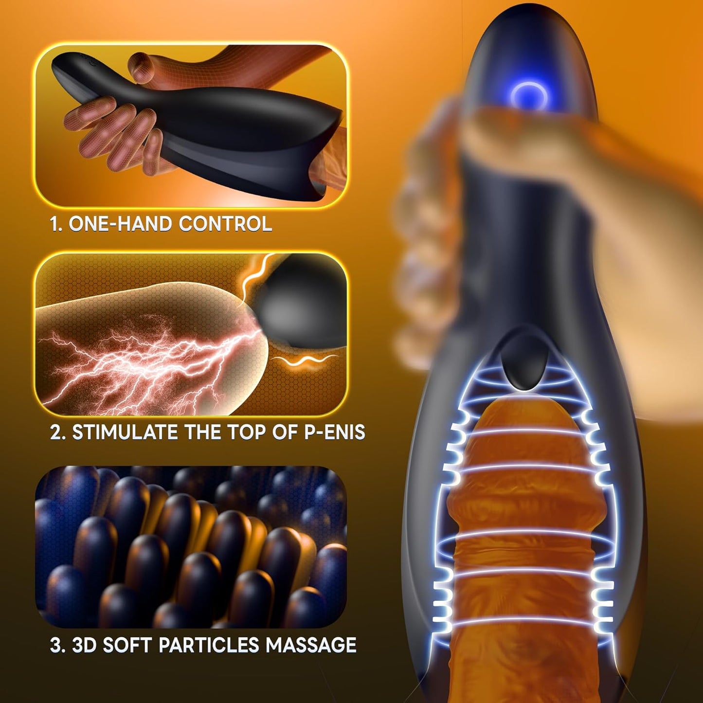 10 Exhilarating Vibrations Penis Trainer Extender Stroker Masturbator