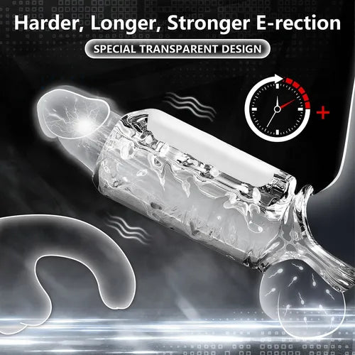 Electric Penis Sleeve Cock Vibrator Masturbator with 10 Vibration Modes