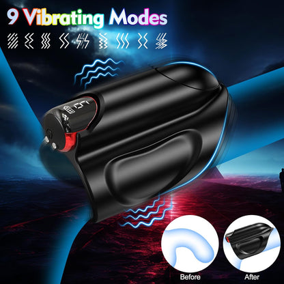 3 IN 1 Electric Penis Trainer Vibrator Stroker Masturbator with 9 Vibrating Modes