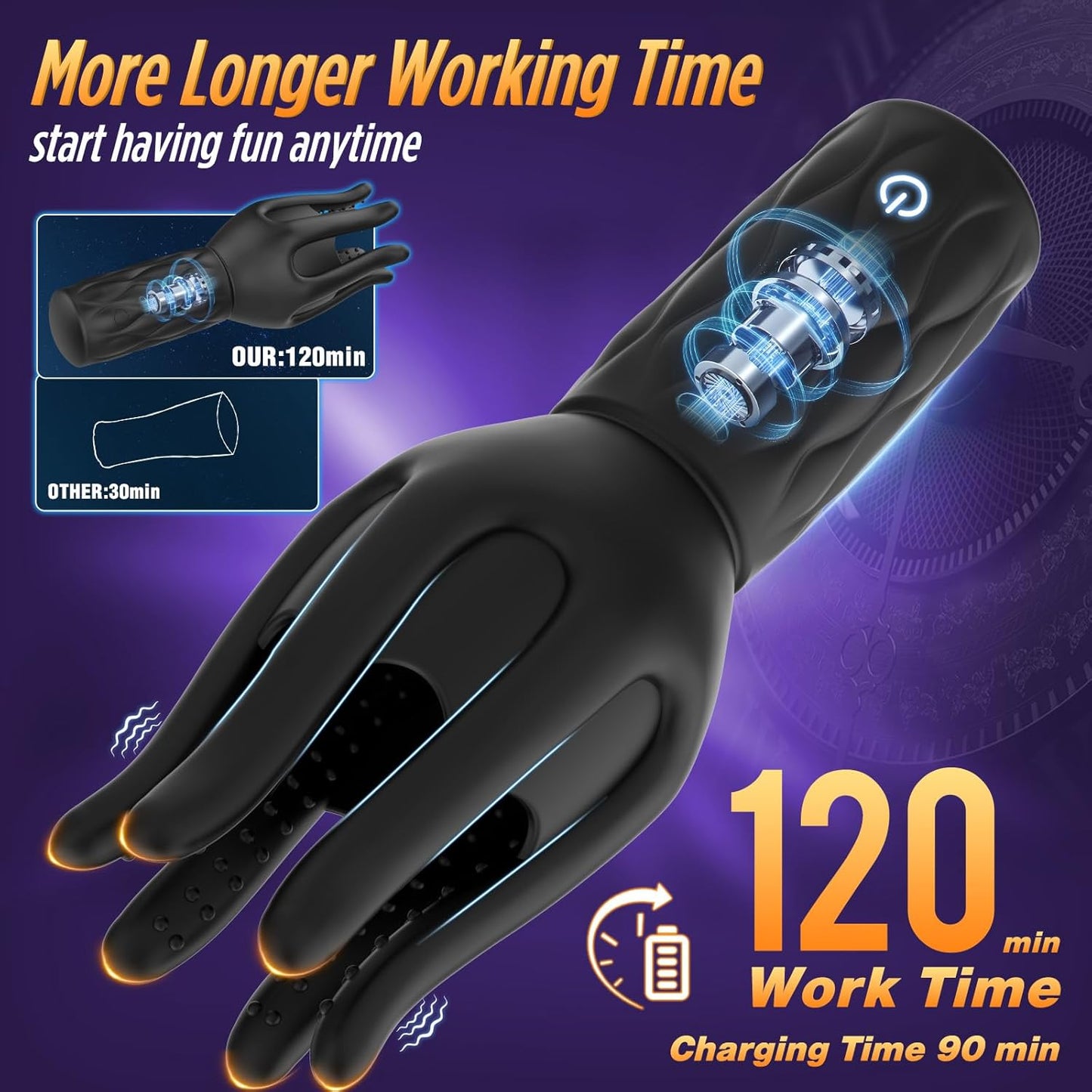 360° Wrapped Tentacle Penis Trainer Vibrator Stroker with 3 Strength 7 Vibration Modes