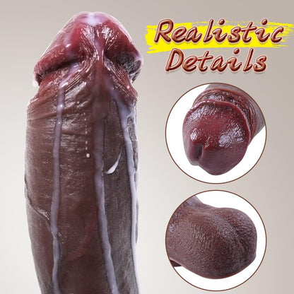 10.43 in Brown Dildos Lifelike Skin Thick Dildo with Strong Suction Cup