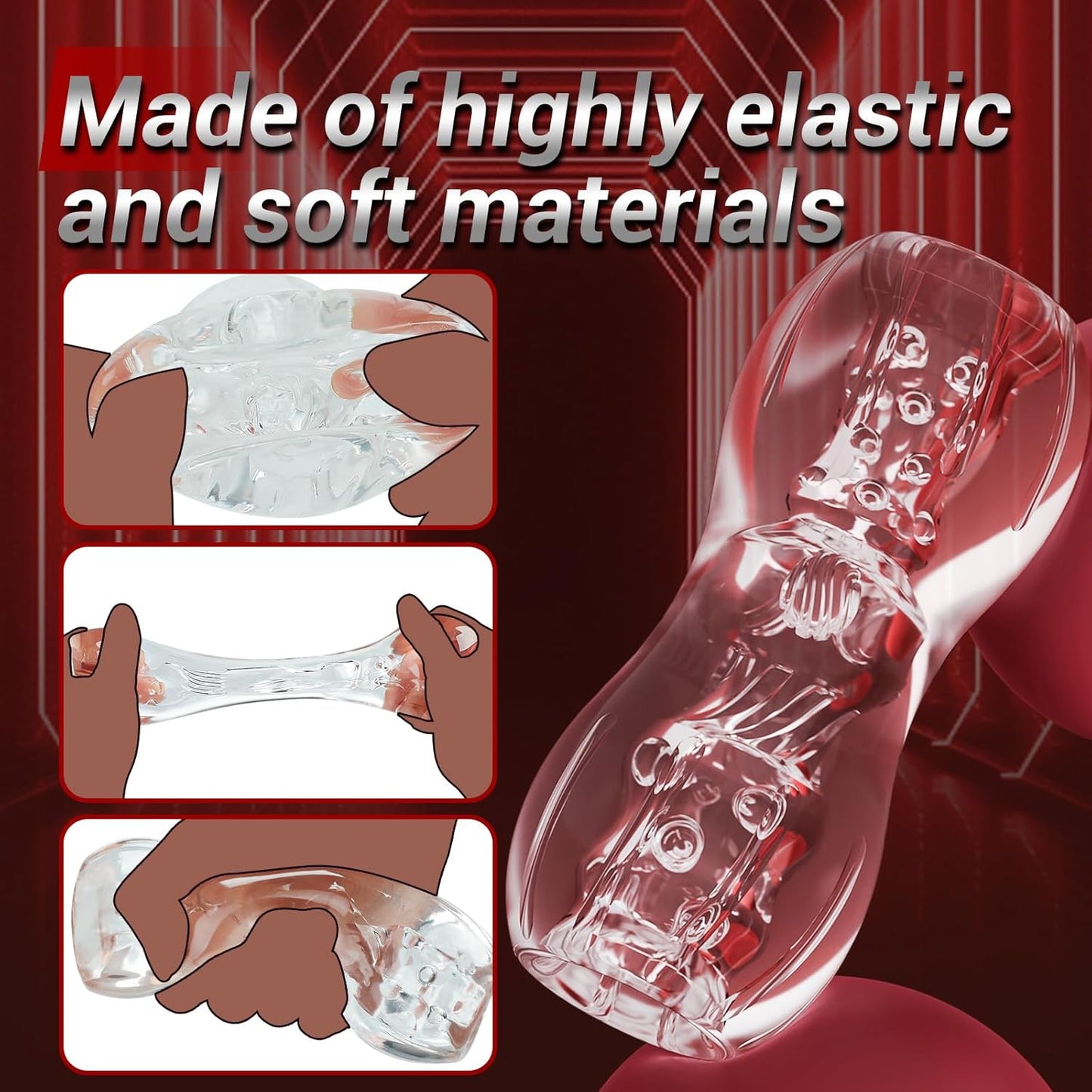 Open Ended Pocket Pussy Stroker Blowjob Penis Trainer Masturbator