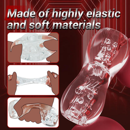 Open Ended Pocket Pussy Stroker Blowjob Penis Trainer Masturbator