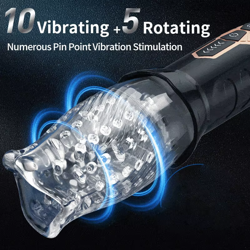 Electric Masturbator Blowjob Penis Massage with 5 Rotation & 10 Vibration Modes