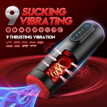 Automatic Masturbator Stroker Blowiob with 9 Sucking & Thrusting & Vibrating Modes