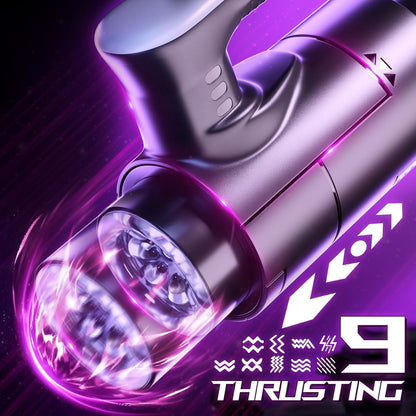 Automatic Masturbator Blowjob Sex Toy Machine with 9 Thrusting & Rotating
