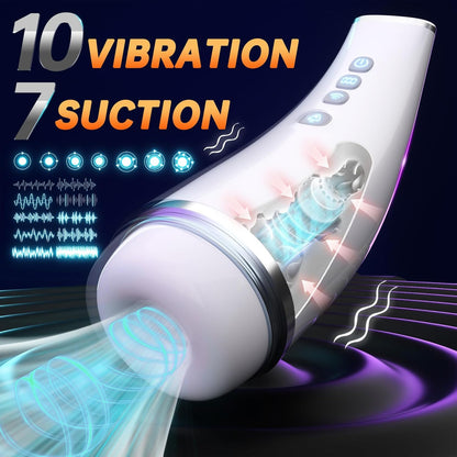 LCD Display Smart Masturbator Stroker with 7 Suction & 10 Vibration Modes