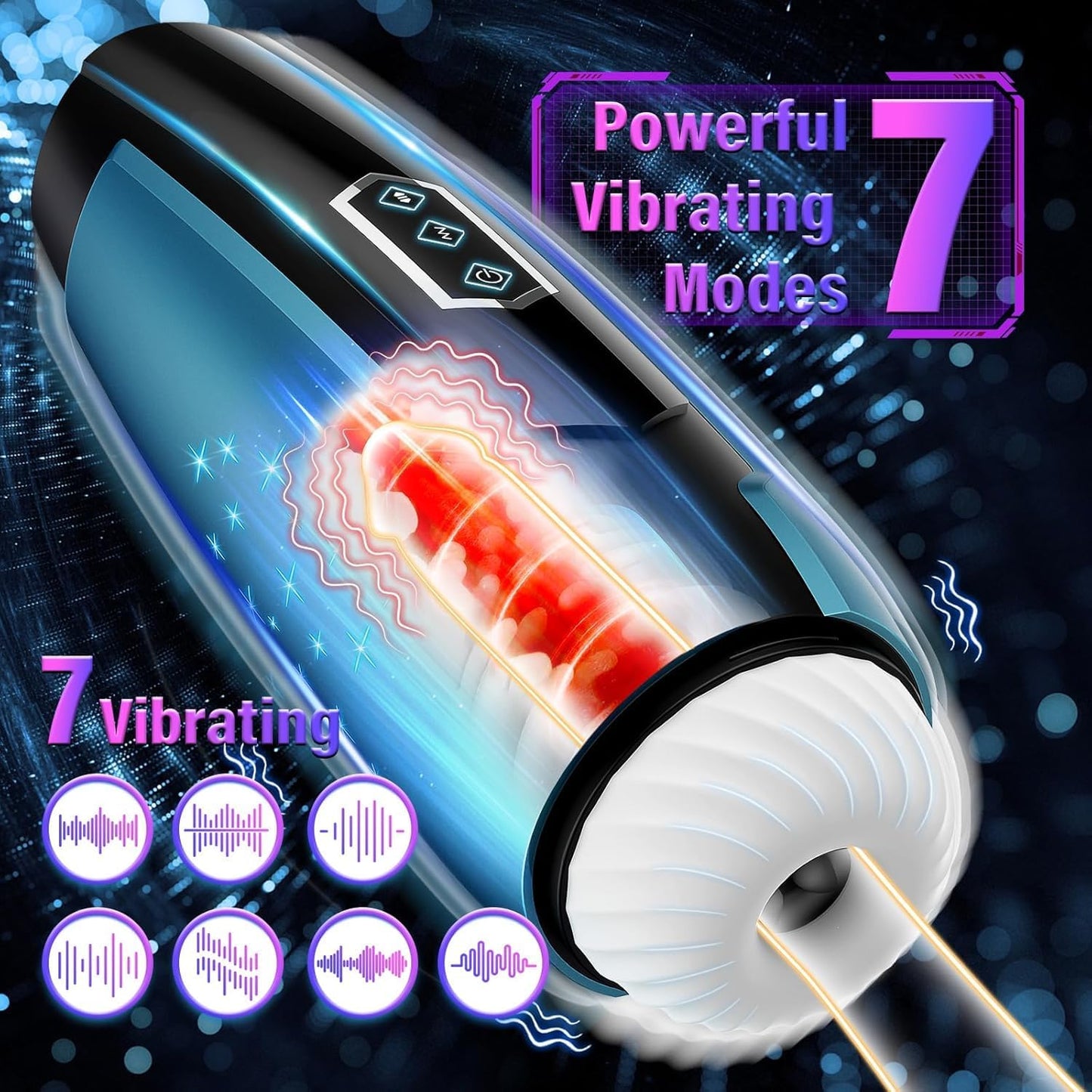 Automatic Masturbator Stroker Pocket Pussy with 7 Thrusting & Vibrating Modes