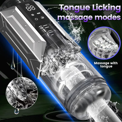 Automatic Masturbator Penis Pump Blowjob with 7 Sucking& Vibrating& Thrusting& Rotating Modes