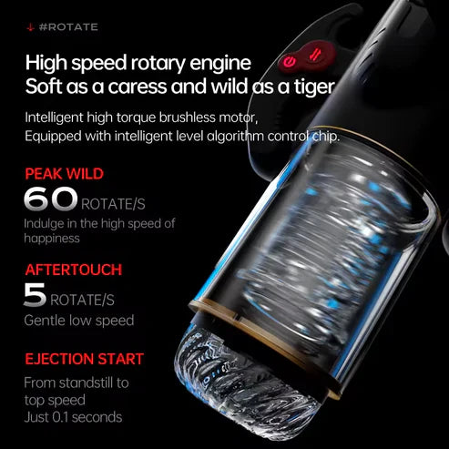 Hands-Free Automatic Sucking Male Masturbator Cup with 9 Thrusting Rotating Modes