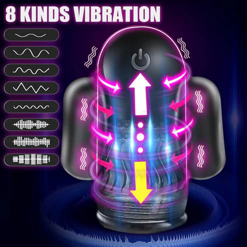 Electric Glans Trainer Penis Vibrator Masturbator with 8 Powerful Vibration Modes