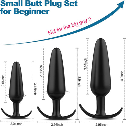 3 Piece Anal Sex Toy Butt Plug Anal Training Set for Beginners