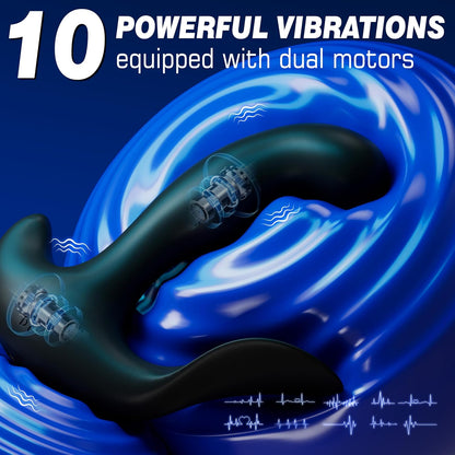 3 IN 1 Prostate Massager Butt Plug Anal Vibrator with 5 Electric Shock & 10 Vibrating Modes