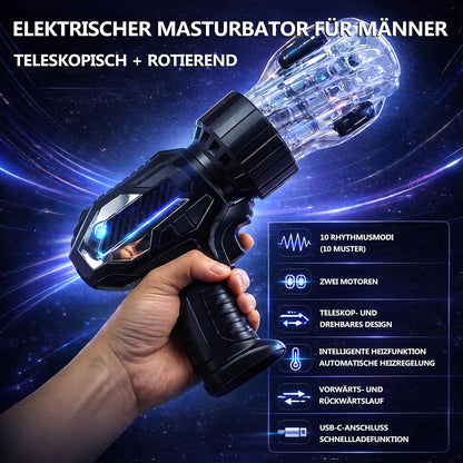 Electric Masturbator Stroker Blowjob Sex Machine with 10 Telescopic & 10 Rotation Modes