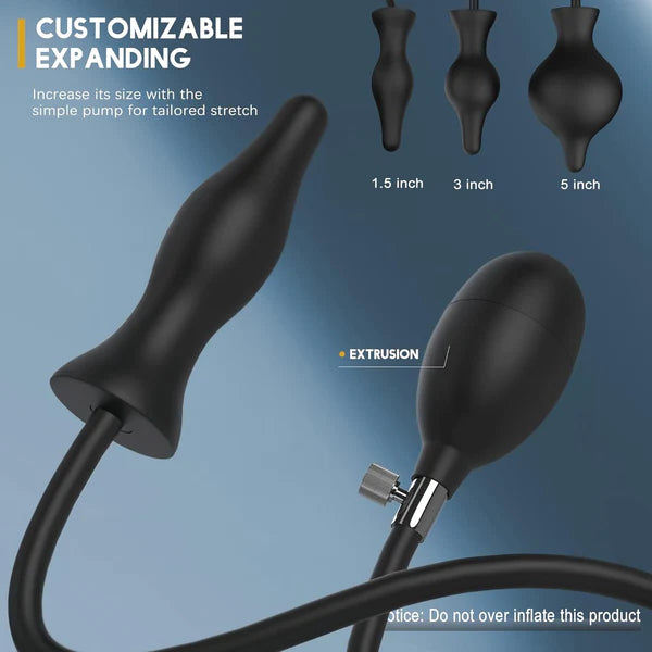 Conical Silicone Expand Inflatable Anal Toys Butt Plug