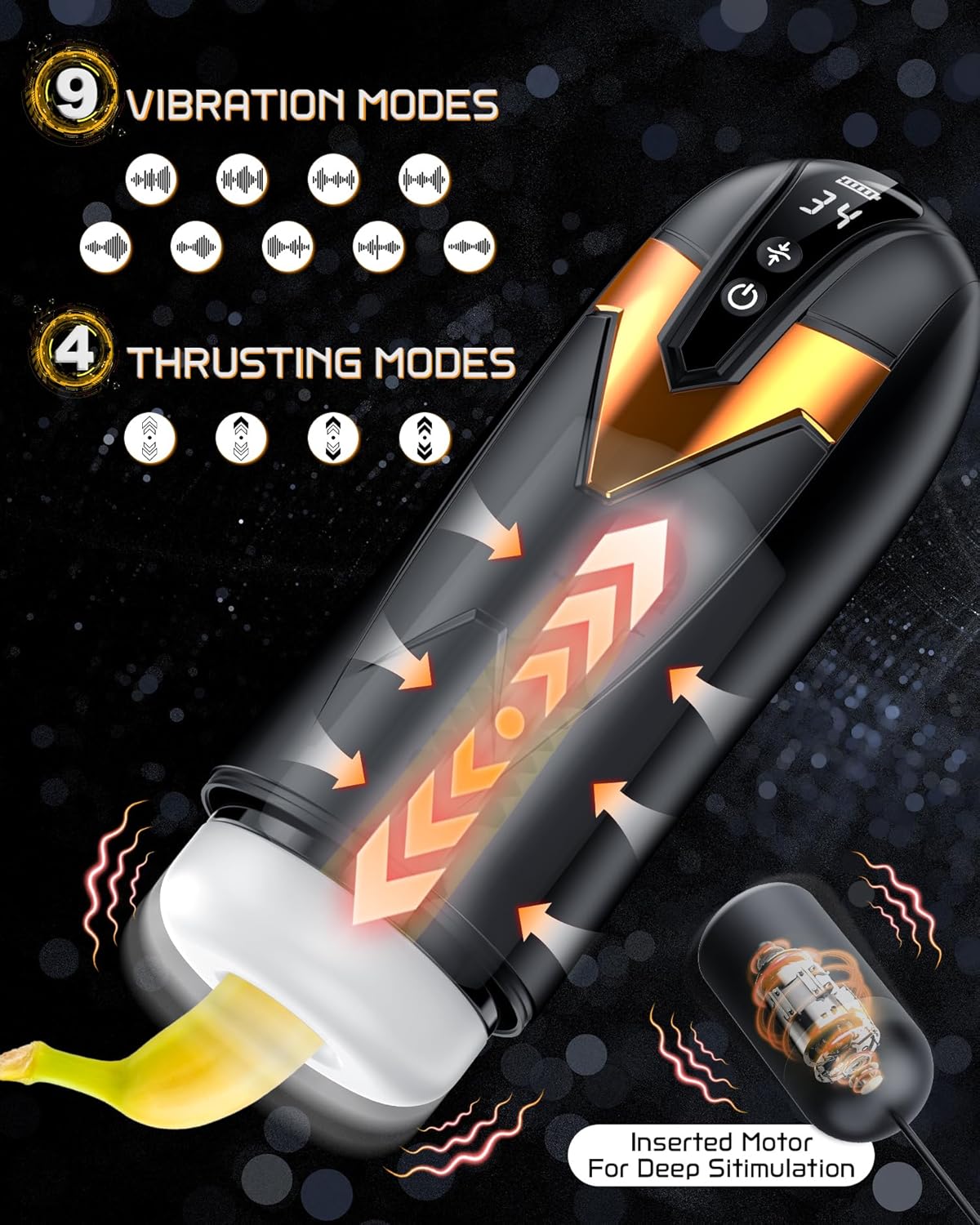 9 Thrusting & Vibrating Automatic Male Masturbator Stroker Blowjob Sex Machine