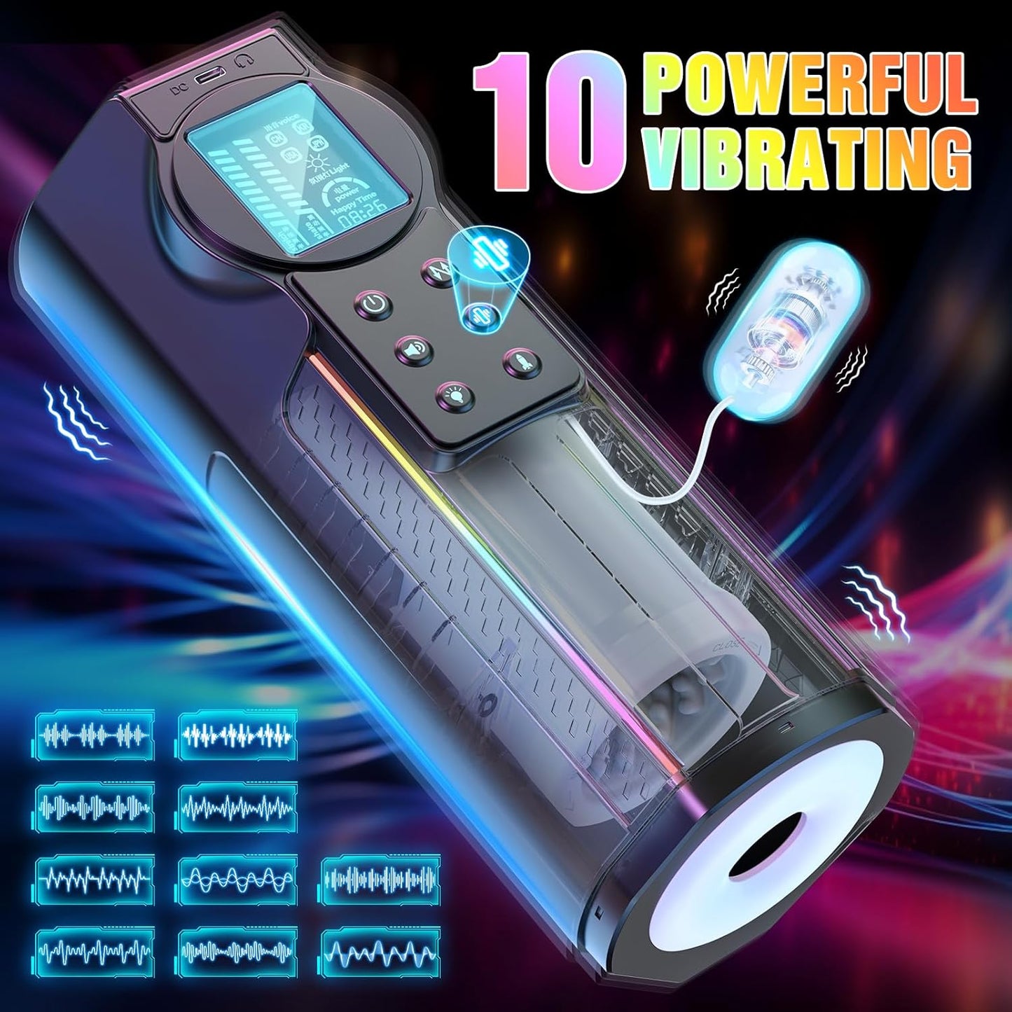 Smart Automatic Masturbator Sex Machine with 10 Thrusting &10 Vibrating Modes