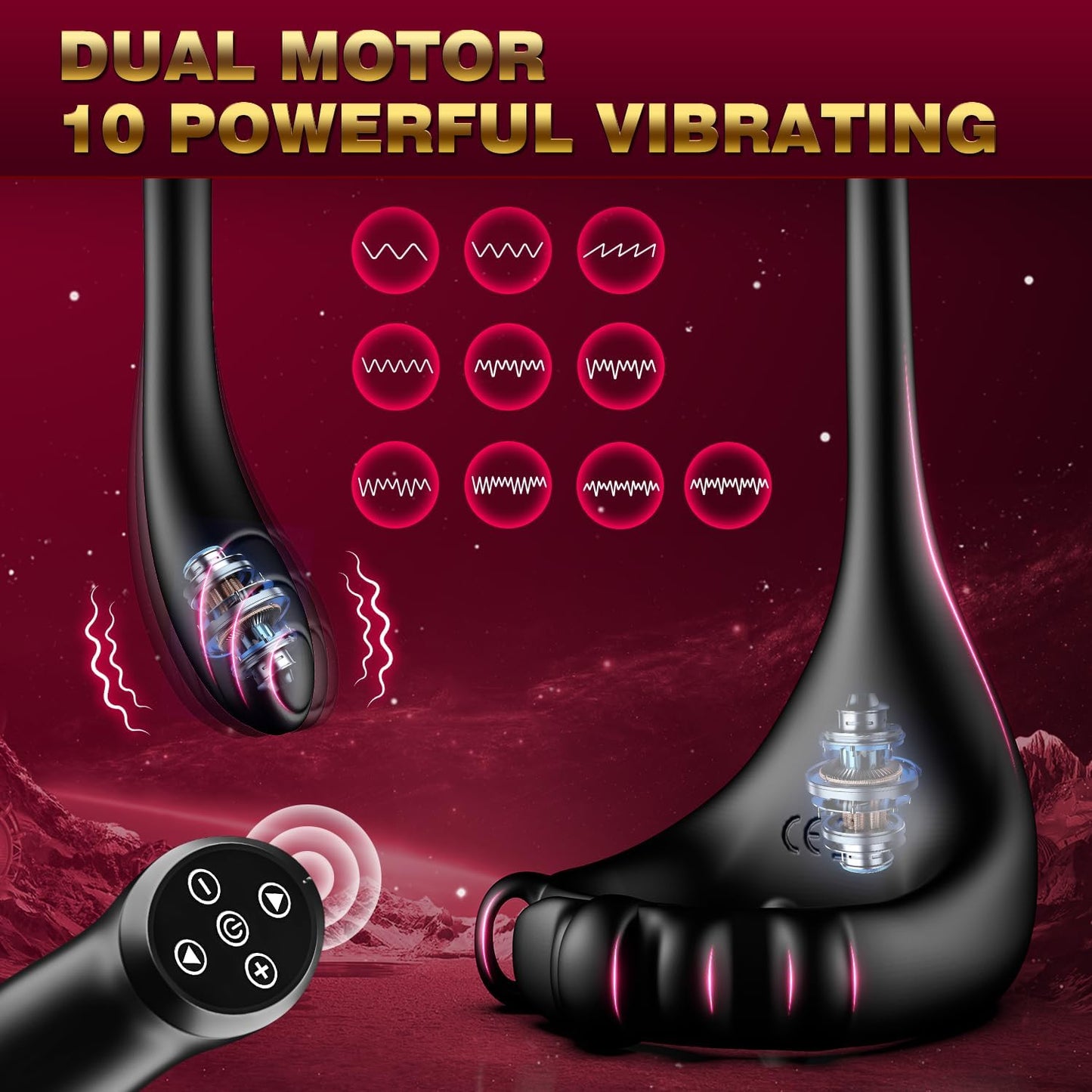 4 in 1 Prostate Massager Penis Ring Butt Plug with 10  Powerful Vibration Modes