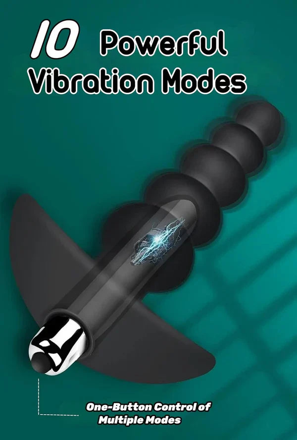 Anal Beads Vibrator Prostate Massager with 10 Powerful Vibrations