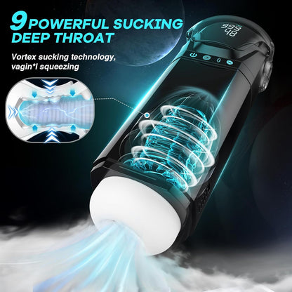 Automatic Masturbator Stroker Sex Machine with 9 Sucking & 9 Thrusting & 9 Vibrating
